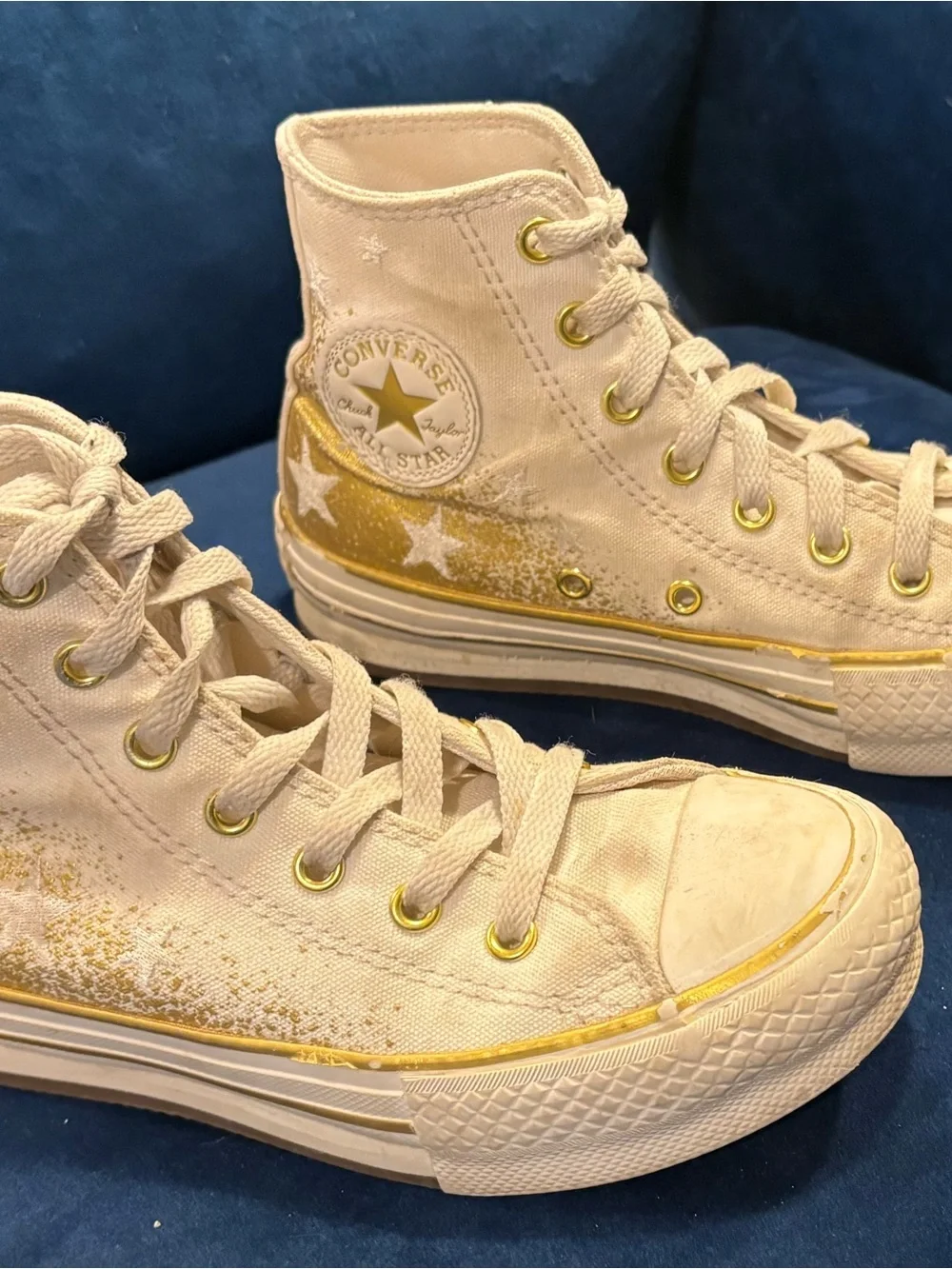 Girls Chuck Taylor All Star EVA Lift Platform Gold Metallic (Twinkle)